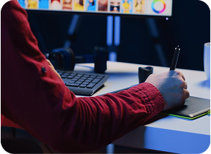 Hands typing on keyboard